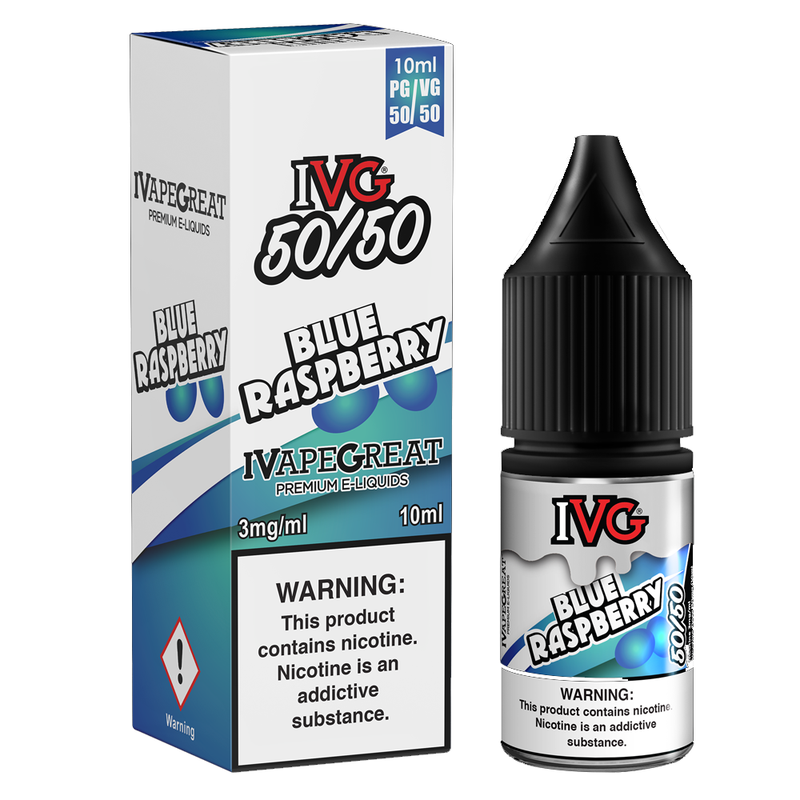 IVG 50:50: Blue Raspberry E-Liquid 10ml ( Dated 31...