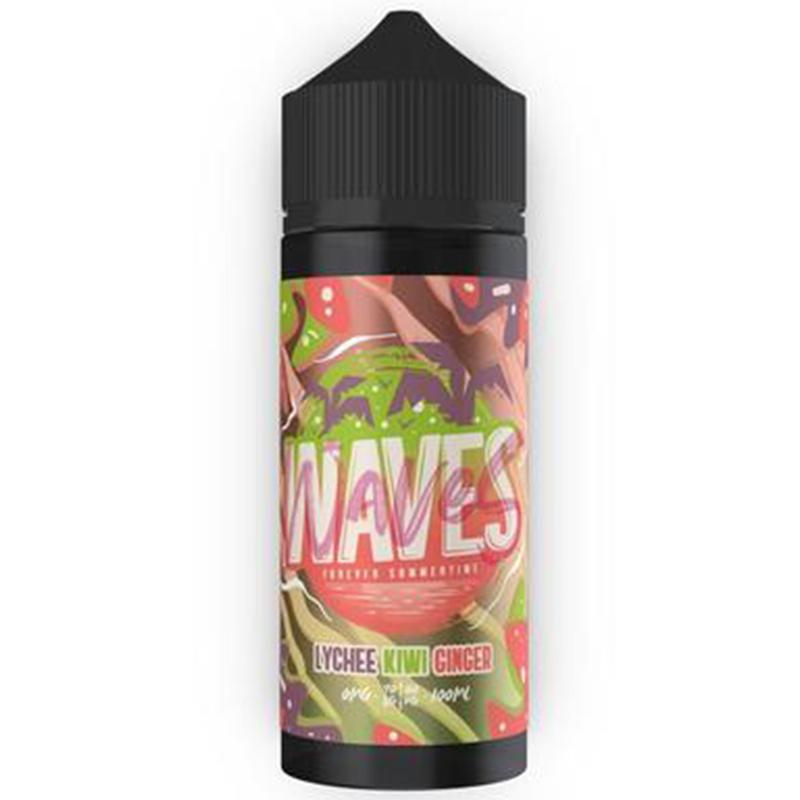 Waves Lychee Kiwi Ginger 0mg 100ml Short Fill E-Li...