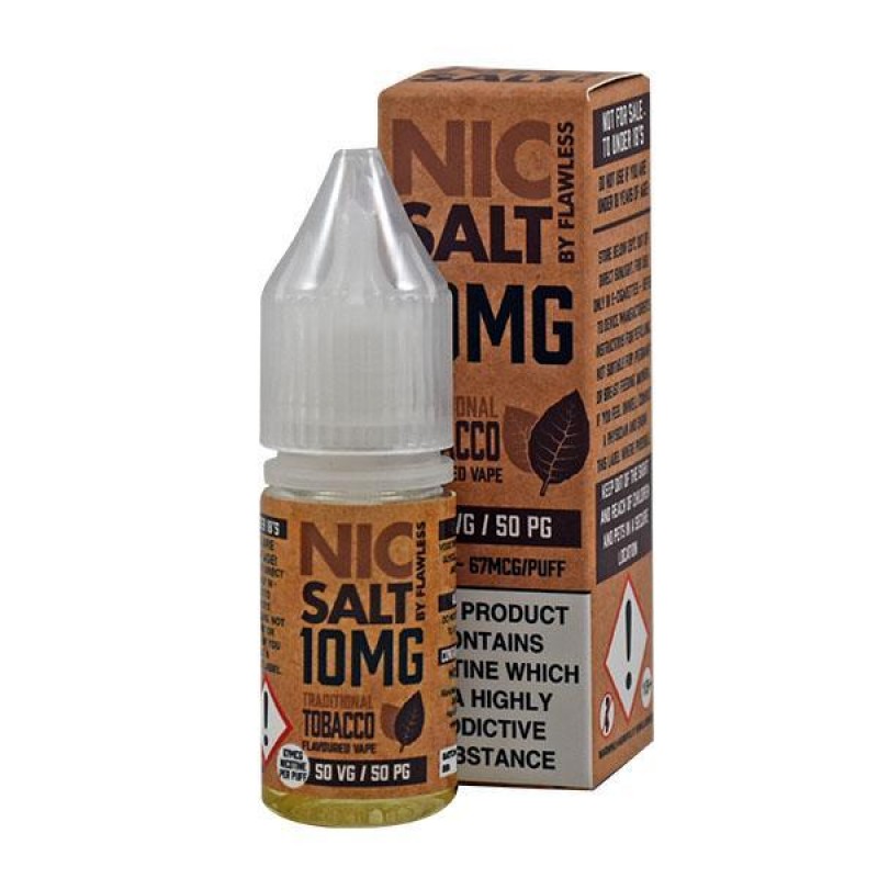 Flawless Traditional Tobacco 10mg 10ml Nic Salt E-...