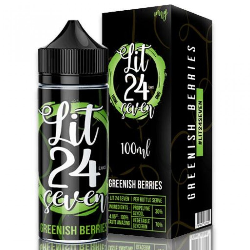 Lit 24 Seven Greenish Berries 0mg 100ml Short Fill...