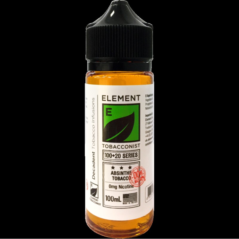 Element Tobacconist: Absinthe Tobacco 0mg 100ml Sh...