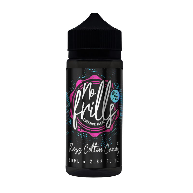 No Frills Razz Cotton Candy E-liquid 80ml Short Fi...