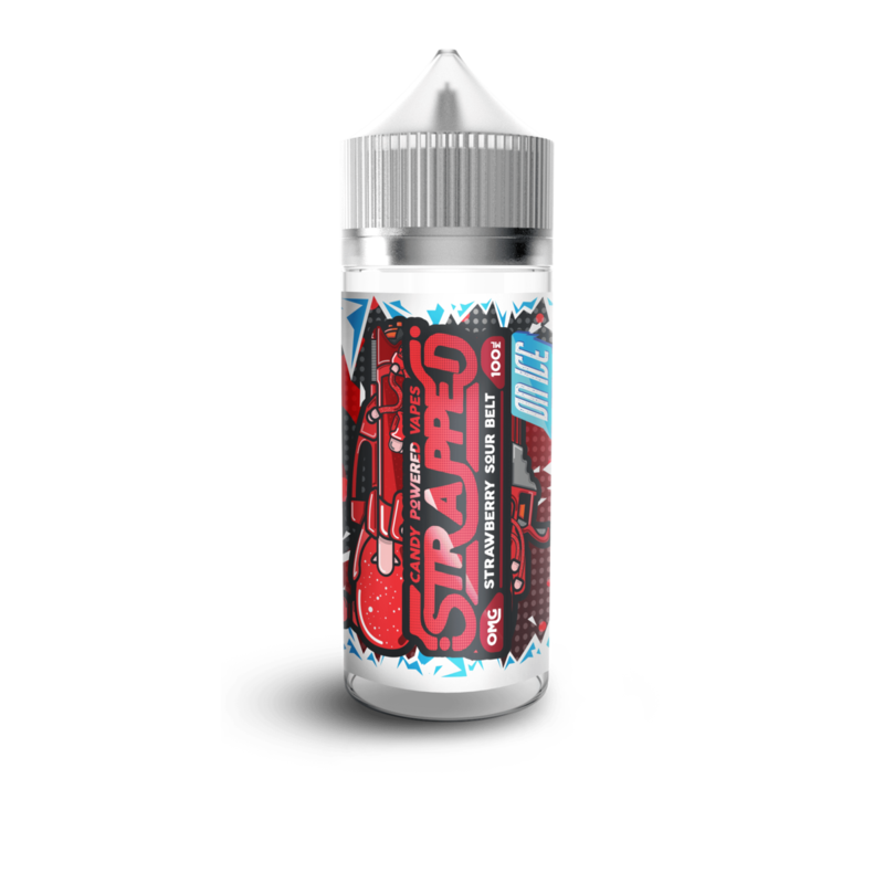 Strapped Strawberry Sour Belts on Ice E-liquid Sho...