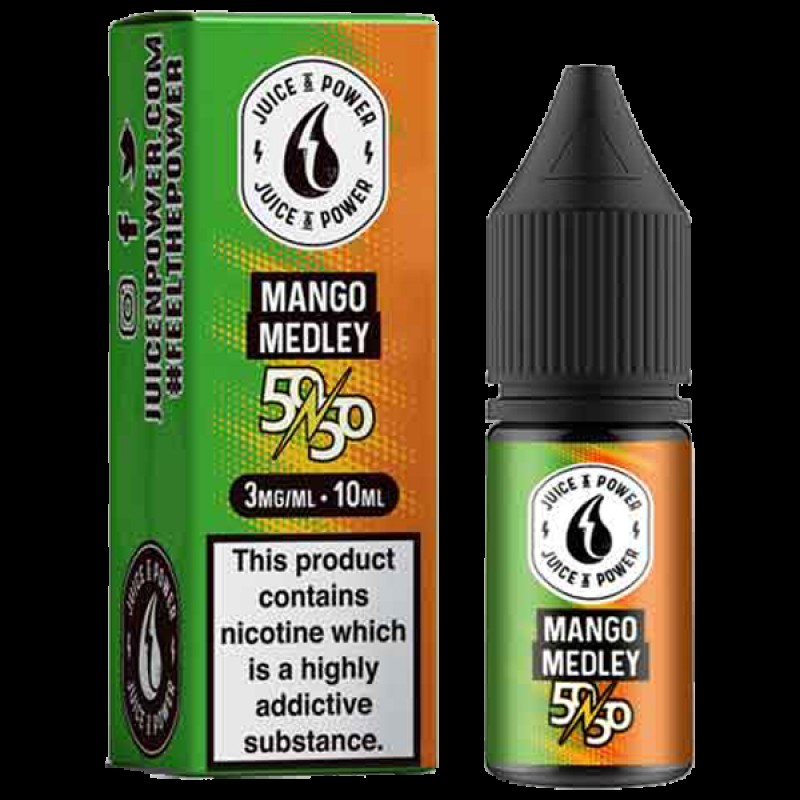 Juice N' Power 50:50 Mango Medley 10ml E-Liqui...