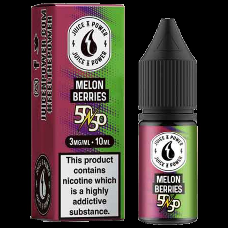 Juice N' Power 50:50 Melon Berries 10ml E-Liqu...