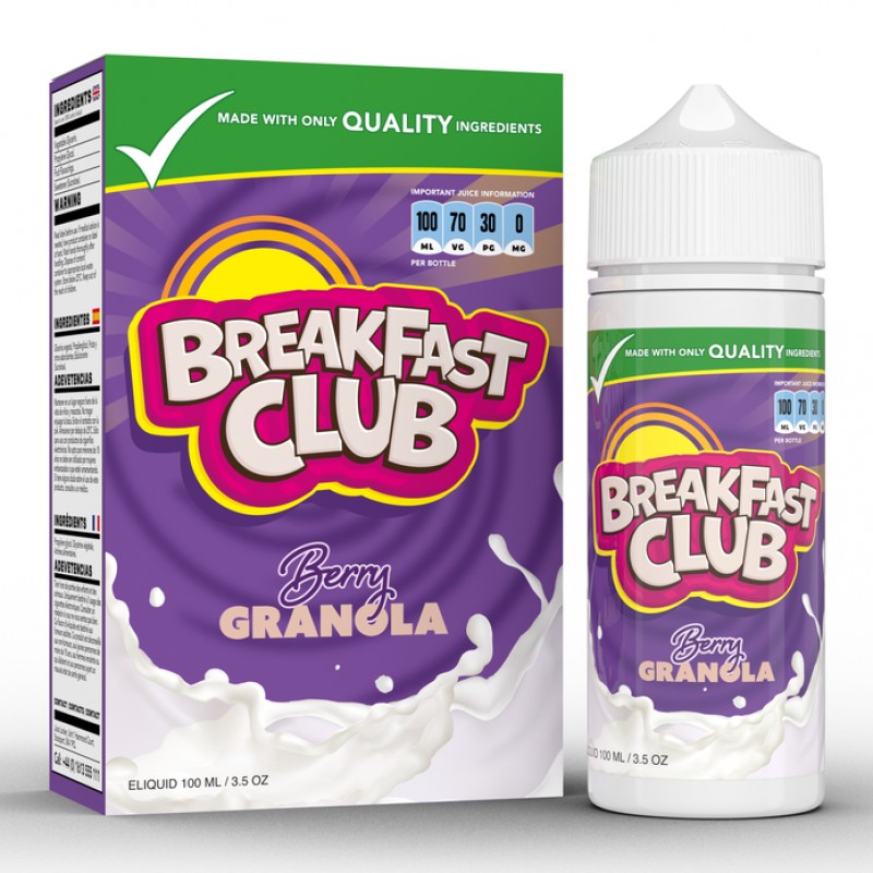 Breakfast Club Berry Granola 0mg 100ml Short Fill ...