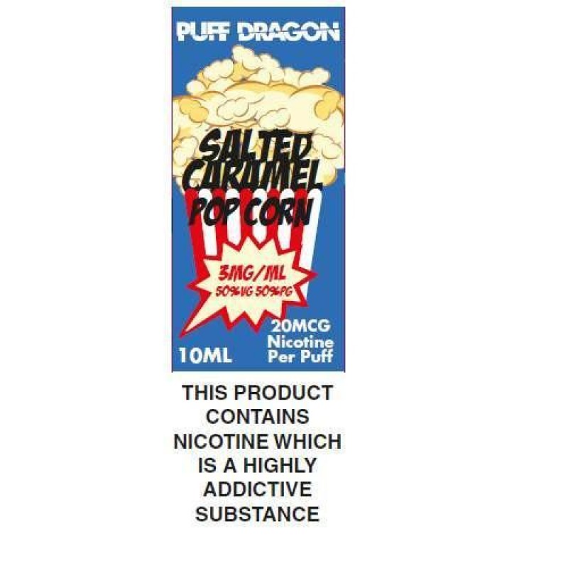 Puff Dragon Salted Caramel Popcorn E-Liquid - 10ml